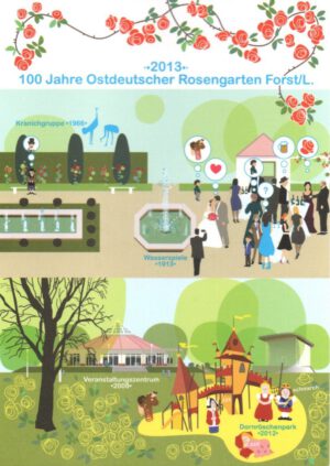 Postkarte "100 Jahre Ostdeutscher Rosengarten"