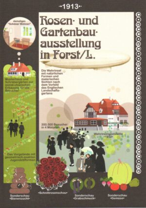 Postkarte "Rosen- und Gartenbauausstellung in Forst/L."